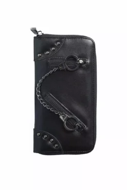 Entangled Wallet [BLACK] -Creepsville Horror Shop black leather wallet