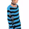 Pastel Blue/Black Striped Distressed Sweater 2 Pastel Blue/Black Striped Distressed Sweater -Creepsville Horror Shop blue sweater 02 f0d8a6e1 4af6 40be 91ca f1f047391614