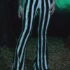 Distressed Beetlejuice Striped Hellz Bellz Bell Bottoms [BLACK/WHITE]