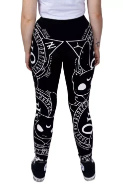 Cat Craft Leggings 12 Cat Craft Leggings -Creepsville Horror Shop cat craft leggings black white heartless 2