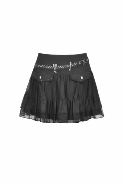 School Skullstice Mesh Mini Skirt 13 School Skullstice Mesh Mini Skirt -Creepsville Horror Shop darkinlove women s punk skull mesh splice falbala skirt 28974949924979 1080xcopy