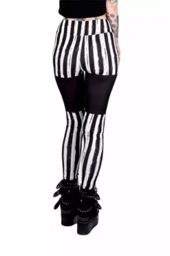 Black & White Striped Skull Leggings -Creepsville Horror Shop ddddgdfddfgdf