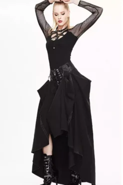 Bustle Harness Maxi Skirt -Creepsville Horror Shop desd