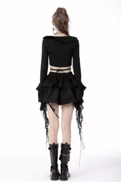 Dark Creature Ruffle Skirt -Creepsville Horror Shop dfgdfgfgdfgddf