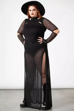Lazer Beam Fishnet Sleeve Top -Creepsville Horror Shop dsadafddgfd