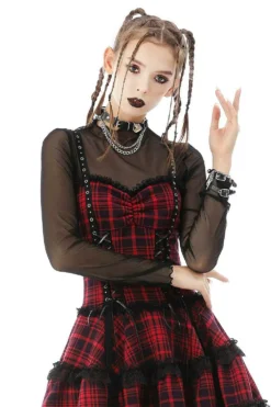 Cross My Heart Mesh Crop Top -Creepsville Horror Shop dsadfgtege