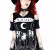 Squad Goals Cold Shoulder T-Shirt 1 Squad Goals Cold Shoulder T-Shirt -Creepsville Horror Shop eng pl Black witches cold shoulder T shirt Squad Goals 1842 2