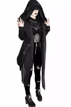 Double Crescent Velvet Leggings -Creepsville Horror Shop eng pl DOUBLE CRESCENT VELVET LEGGINGS gothic black leggings 1975 6