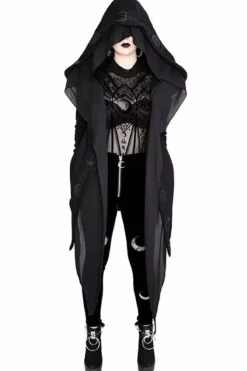 Double Crescent Velvet Leggings -Creepsville Horror Shop eng pl DOUBLE CRESCENT VELVET LEGGINGS gothic black leggings 1975 7