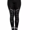 Twin Moon Leggings -Creepsville Horror Shop eng pl TWIN MOON Gothic LEGGINGS with moon print 1974 1copy