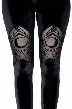 Velvet Moon Flocking Leggings 11 Velvet Moon Flocking Leggings -Creepsville Horror Shop eng pl Velvet Mesh Leggings Cathedral crescent moons 2178 2