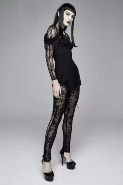 Skelatrina Lace Leggings -Creepsville Horror Shop ffsfsdsd