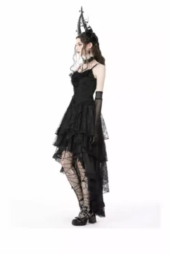 Black Majesty Chiffon Skirt -Creepsville Horror Shop fgfgfgfgf
