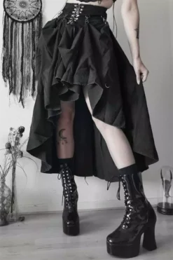 Bustle Harness Maxi Skirt -Creepsville Horror Shop fsdsdgsdg