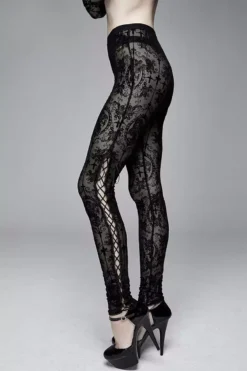 Skelatrina Lace Leggings -Creepsville Horror Shop fsfsdfsfsd