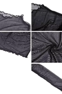 Cross My Heart Mesh Crop Top -Creepsville Horror Shop gdfgfdhgd