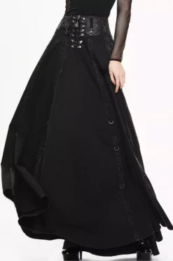 Bustle Harness Maxi Skirt -Creepsville Horror Shop gdgdfgdfgfd