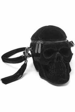 Grave Digger Skull Handbag [VELVET] -Creepsville Horror Shop gggr