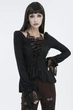 Romantic Goth Ruffles Top 15 Romantic Goth Ruffles Top -Creepsville Horror Shop goth stores like killstar
