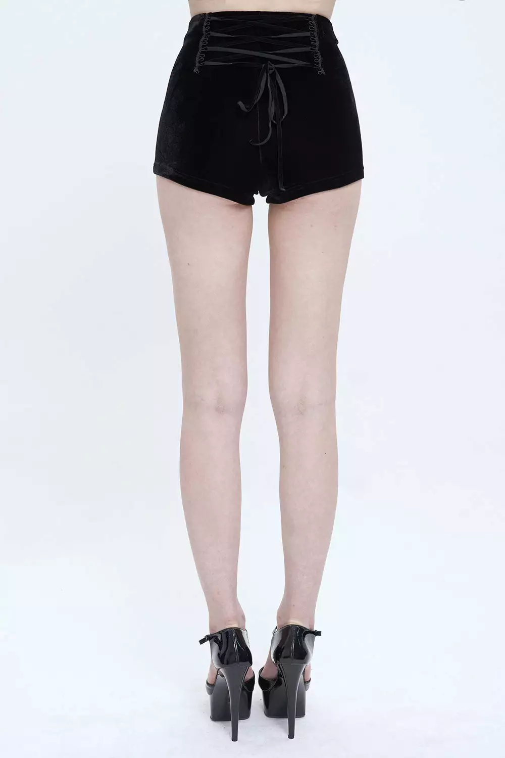 Black Blood Velvet High Waisted Shorts 4 Black Blood Velvet High Waisted Shorts - Image 2
