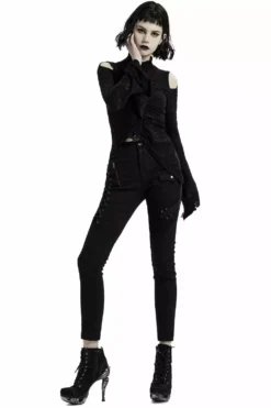 Death Cult Black Denim Jeans -Creepsville Horror Shop gsdfgre