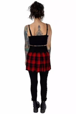Hesper Skirt [Red] -Creepsville Horror Shop hesper skirt red check heartless 2