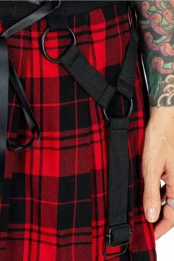 Hesper Skirt [Red] -Creepsville Horror Shop hesper skirt red check heartless 5