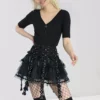 Chai Mini Skirt [BLACK] -Creepsville Horror Shop hlb50150 chai skirt blk blk 01 1