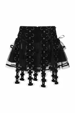Chai Mini Skirt [BLACK] -Creepsville Horror Shop hlb50150z chai skirt blk blk 12