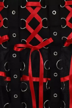 Chai Mini Skirt [BLACK/RED] -Creepsville Horror Shop hlb50150z chai skirt blk red 11