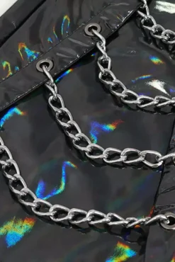 Holographic Hell Leather Pants -Creepsville Horror Shop holographic pants