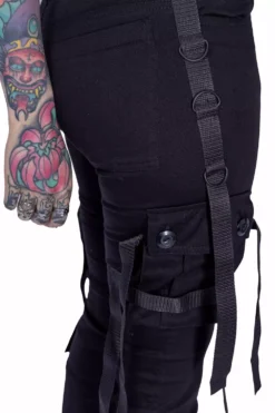 Kahlo Pants -Creepsville Horror Shop kahlo pants black chemical black 2