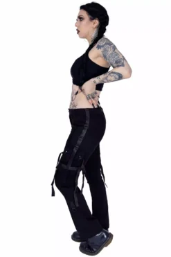 Kahlo Pants -Creepsville Horror Shop kahlo pants black chemical black 5