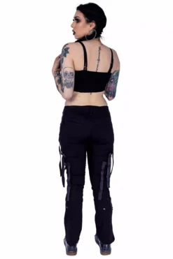 Kahlo Pants -Creepsville Horror Shop kahlo pants black chemical black 6
