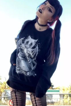 Conjuring Cat Sweatshirt -Creepsville Horror Shop kitty93. lilghostxgirl