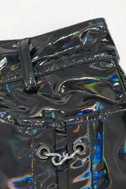 Holographic Hell Leather Pants -Creepsville Horror Shop leather pants for men