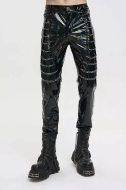 Holographic Hell Leather Pants