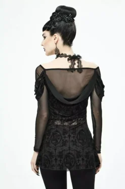 Netherworld Draped Shoulder Top 16 Netherworld Draped Shoulder Top -Creepsville Horror Shop njnbccdsvfds