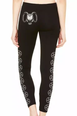 Pentagram Leggings -Creepsville Horror Shop penga leggings back ram skull