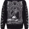 Quoth The Raven Sweatshirt [Gray Print] -Creepsville Horror Shop raven sweatshirt
