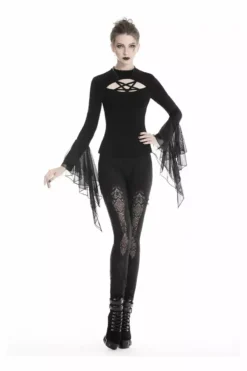 Floral Witch Lace-Up Leggings