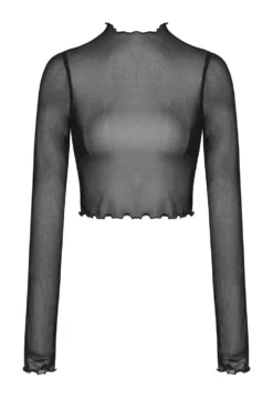 Cross My Heart Mesh Crop Top -Creepsville Horror Shop rwerwerwercopy