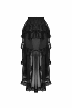 Black Majesty Chiffon Skirt -Creepsville Horror Shop sdssd