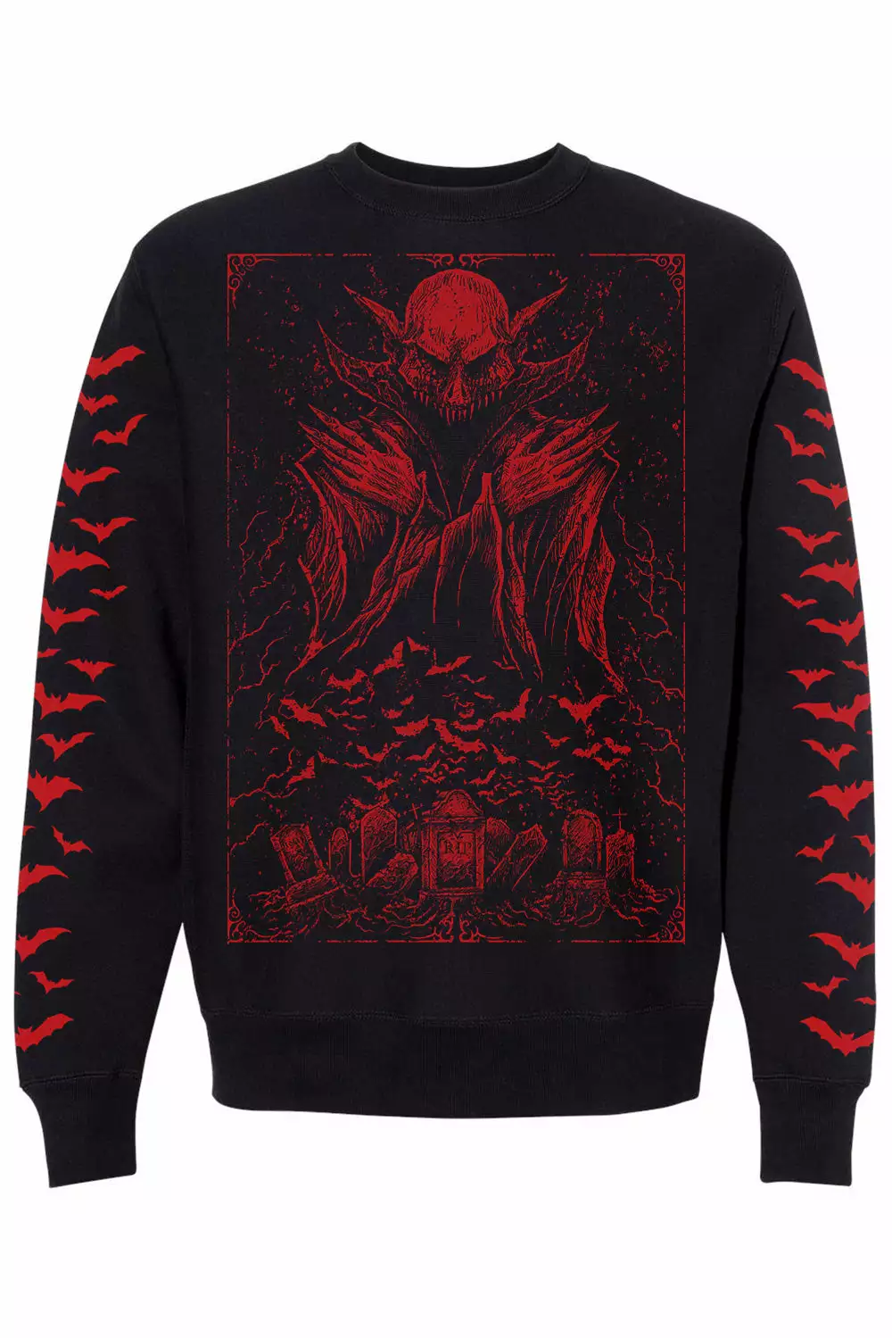 Nosferatu Sweatshirt W/ Red Bat Sleeves 3 Nosferatu Sweatshirt W/ Red Bat Sleeves