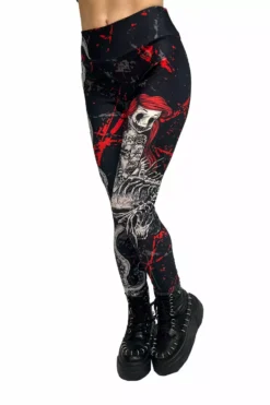 The Little Mermaidcore Leggings -Creepsville Horror Shop the little mermaid goth leggings