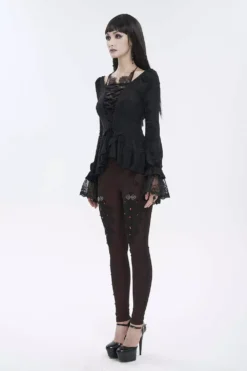 Romantic Goth Ruffles Top 13 Romantic Goth Ruffles Top -Creepsville Horror Shop where to buy goth clothes