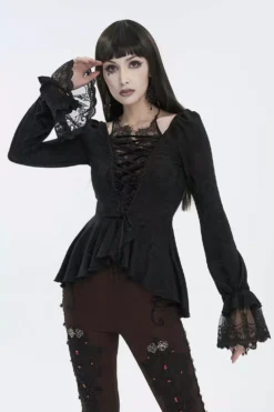 Romantic Goth Ruffles Top