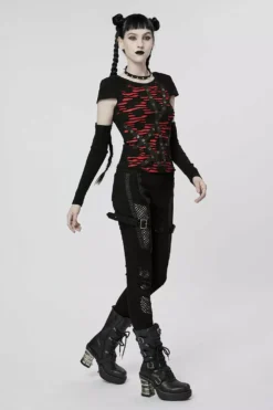 Barbie Blood Top Set [BLACK/RED] -Creepsville Horror Shop womens emo goth top