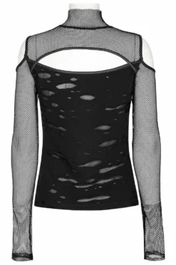 Dead Letters Fishnet Top 18 Dead Letters Fishnet Top -Creepsville Horror Shop womens netted top