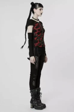 Barbie Blood Top Set [BLACK/RED] -Creepsville Horror Shop womens sexy grunge top